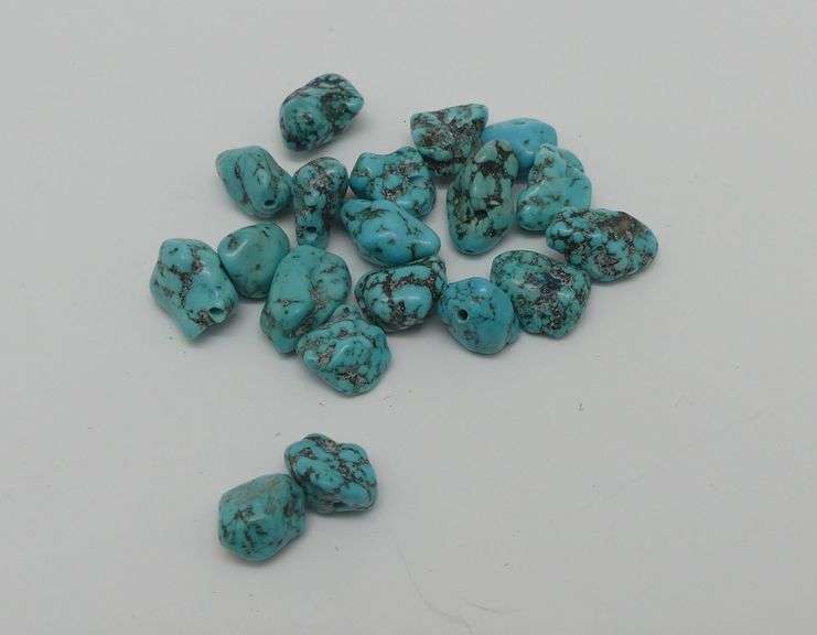102 Carat Lot of Pre-Drilled Turquoise Nuggets image