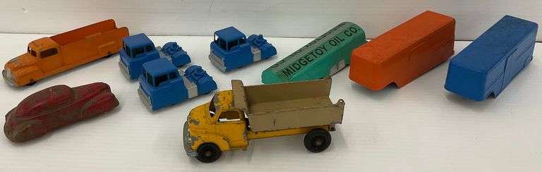 Vintage Midgetoy, Tootsietoy, Sun Rubber Diecast Metal Toy Vehicle Collection image