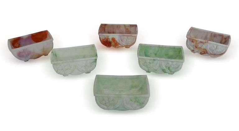 Six Small Planters with Floral Motif image