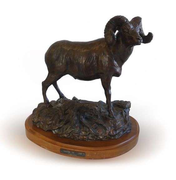 Carl Wagner 'High on the Rockies' Bronze Ram Statue image
