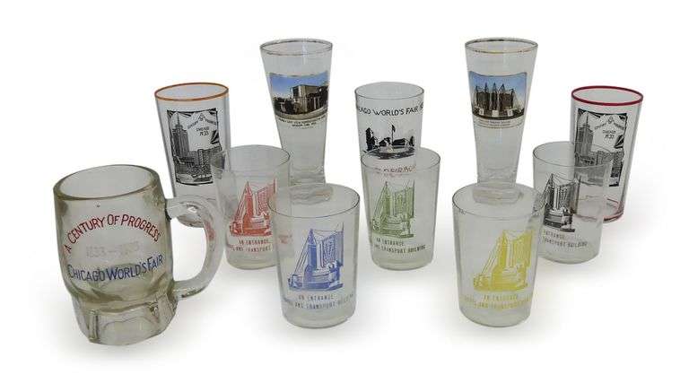 Chicago World's Fair Century of Progress Drinking Glasses image
