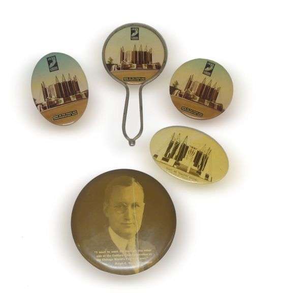 Century of Progress World's Fair Pocket Size Mirrors and Small Hand Held Mirror image