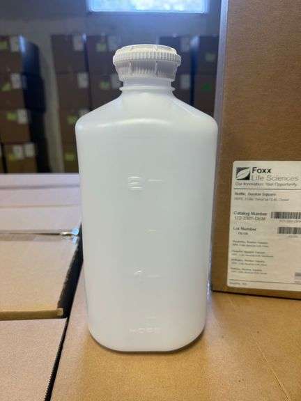 New 2 Liter Foxx Life Sciences Bottles ... 10 Boxes with 8 Bottles per box image