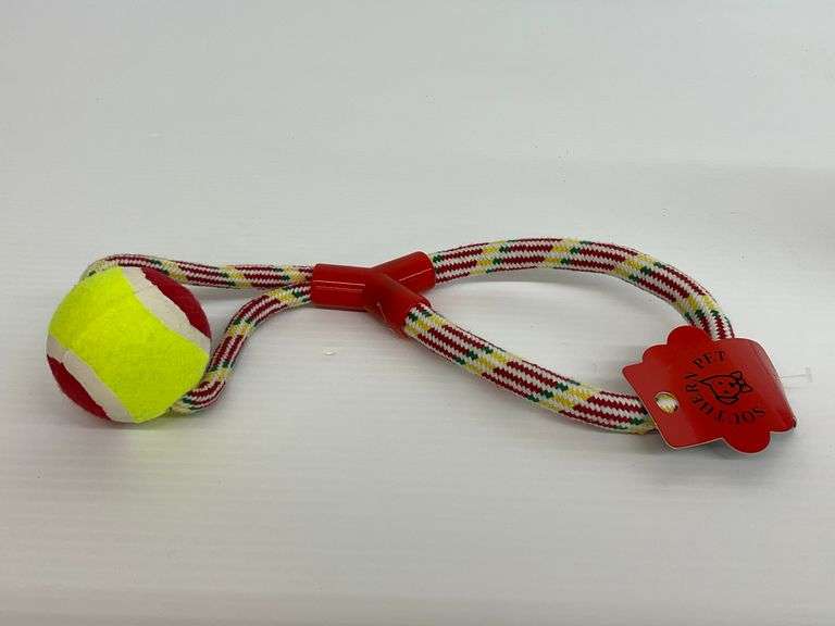 New Southern Pet Tennis Ball and Rope Tug Toy image