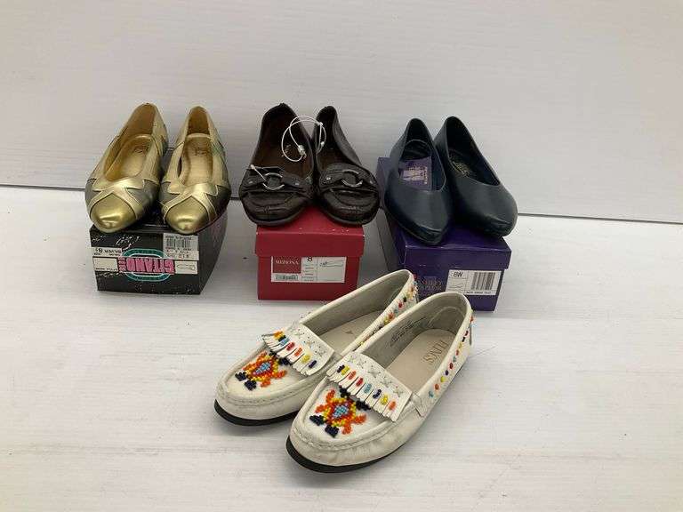 Four Pairs of New Women's Shoes - Assorted Styles and Sizes image