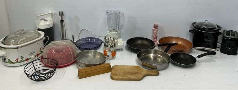 Kitchen Appliance and Cookware Bundle: Crock-Pots, Frying Pans, Toaster & More image