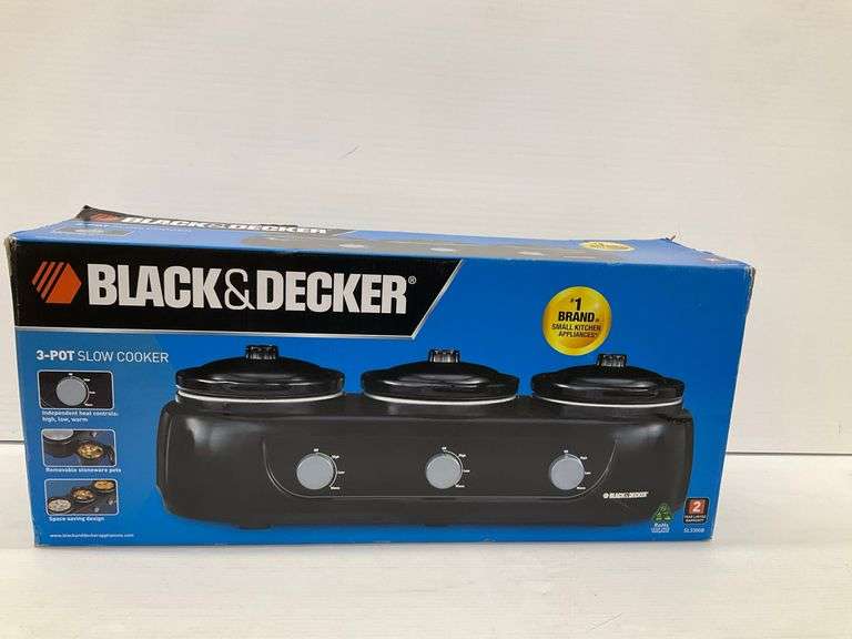 New Black & Decker 3-Pot Slow Cooker, 1.5 Quart Removable Stoneware Pots image