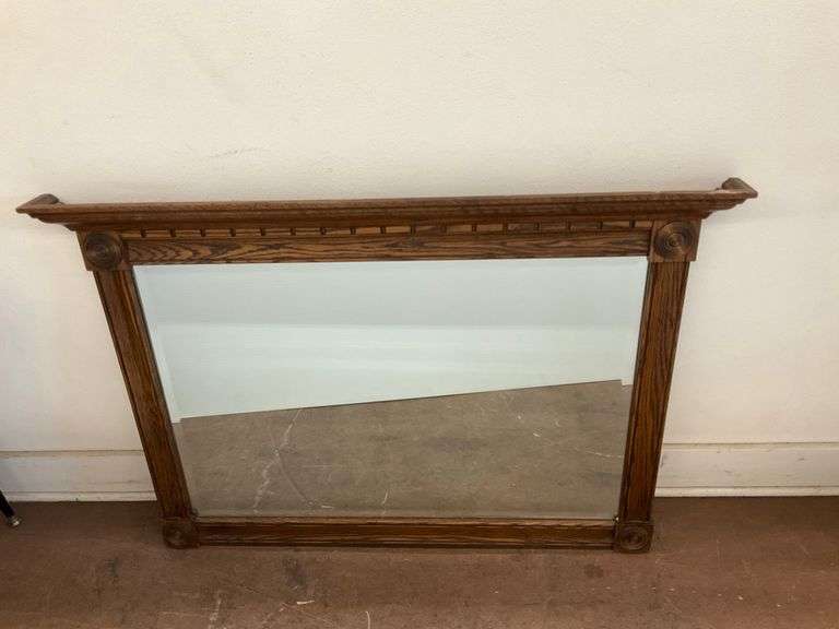 Ornate Framed Mirror with Wood Detailing image