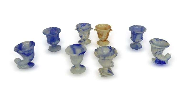 Eight Akro Agate Glass Vases image