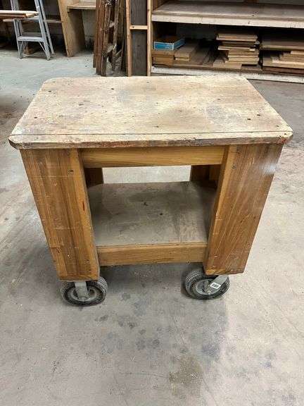 Wooden Rolling Cart ... 37 x 34 x 23 in. image