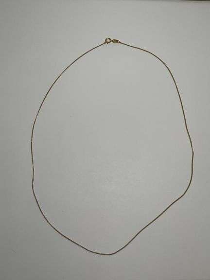 Gold Tone Chain Necklace with 925 Italy Clasp image