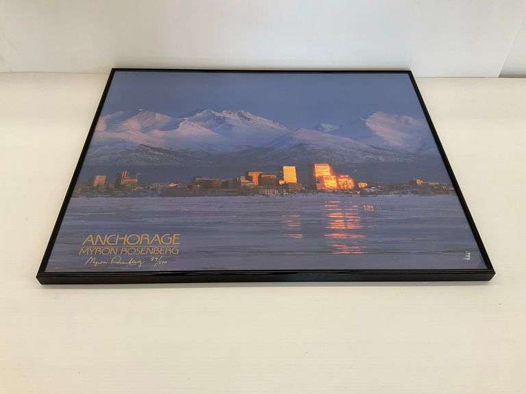 Myron Rosenberg Framed Lithograph Print - Anchorage Alaska Skyline image