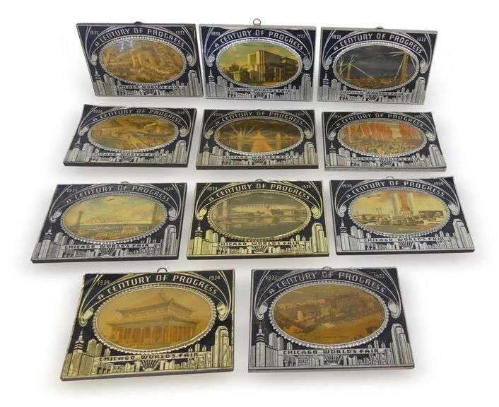 Chicago World's Fair 1933-1934 "A Century of Progress" Souvenir Plaques Set image