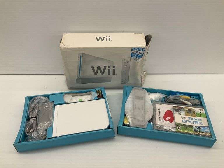 Newc Nintendo Wii Console with Box and Wii Sports Game image