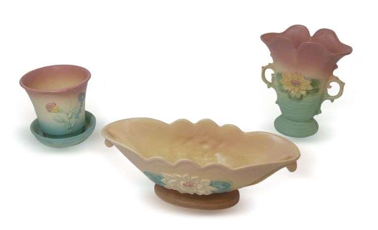 Three Hull Art Pottery Vases image