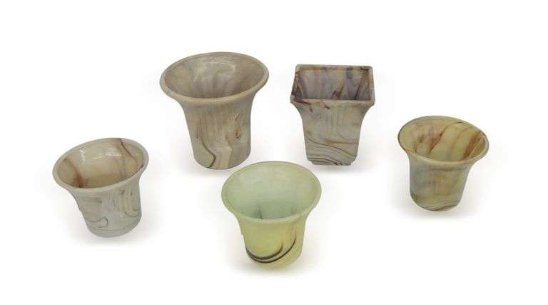 Five Vintage Swirl Design Vases image