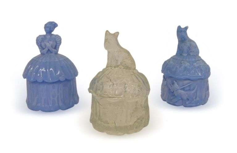 Thee Vintage Figural Trinket Boxes image