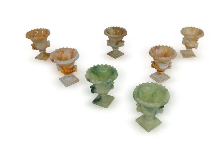 Seven Small Glass Vases image