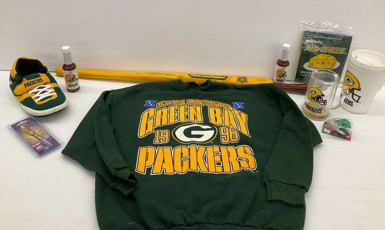 Green Bay Packers Memorabilia - Sweatshirt, Umbrella, Slippers, & More image