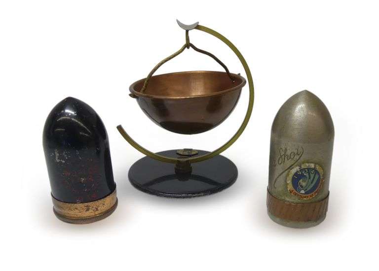 Two Century of Progress Metal Shot Glass Sets and Bowl with Stand image