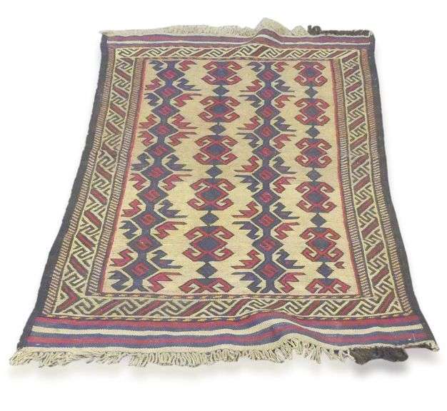 Handwoven Afghan Area Rug with Geometric Design image