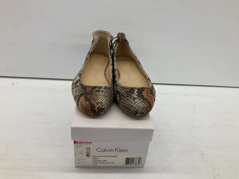 Calvin Klein Women's Priya Two Tone Snake Print Ballet Flats - Size 9.5M image