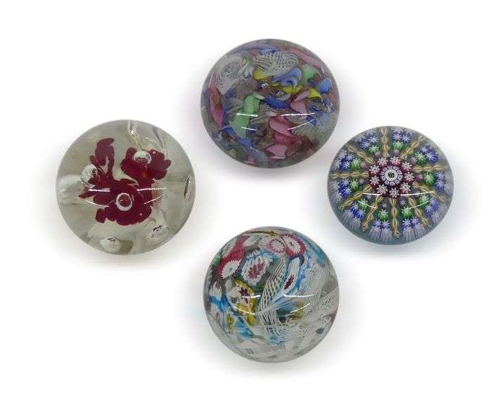 Four Art Glass Paperweights image
