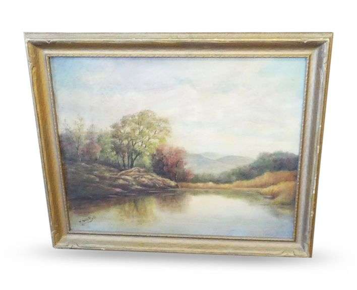 Framed Landscape Oil Painting by M. Mills Bell image
