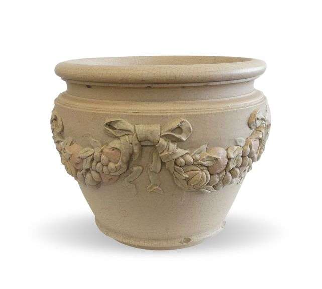 Rookwood Pottery Planter with Floral and Ribbon Design image
