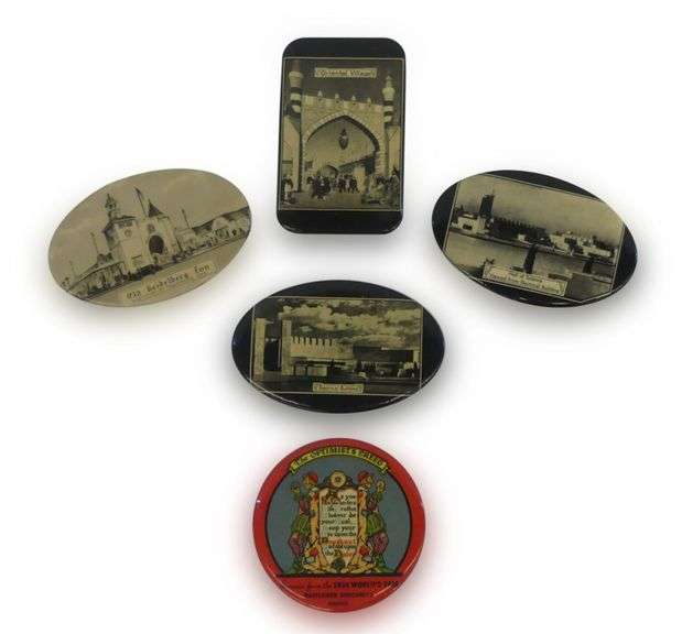 Five 1933-1934 Chicago World's Fair Memorabilia Mirrors image