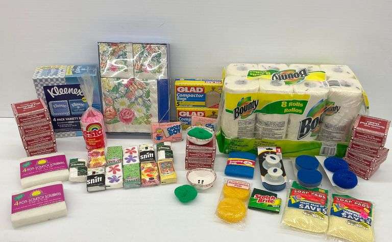 Unused Household Cleaning & Paper Supplies: Bounty, Kleenex, Glad & More image