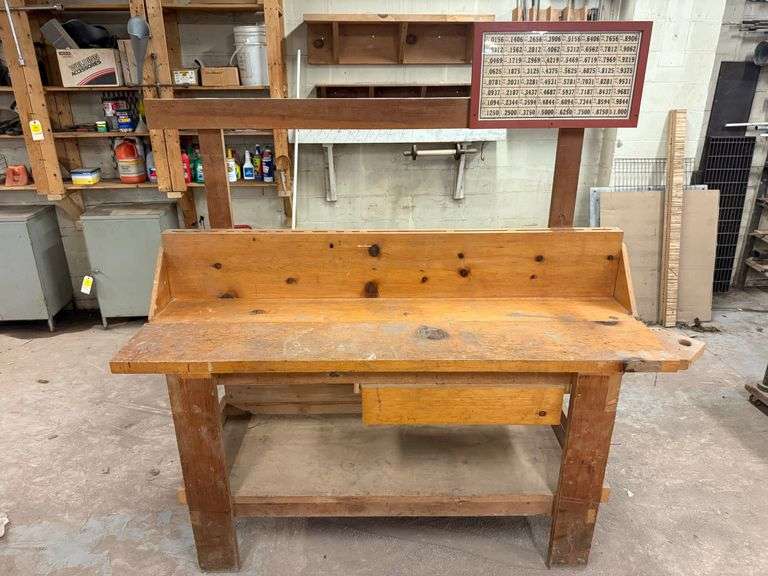 Wooden Work Bench w/ Back Splash ... 66 x 78 x 24 in. image