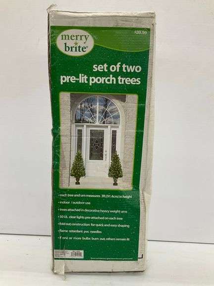 Two Pre-Lit Porch Trees by Merry Brite image