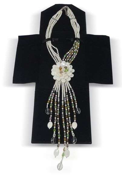 Joan Rivers Starlet Mother of Pearl Multi-Colored Crystal Beaded Necklace image