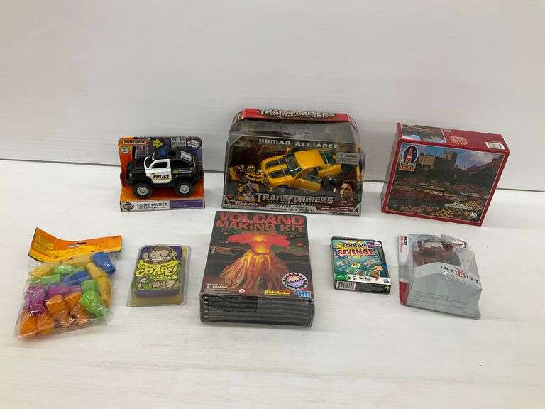 New Toys & Games Including Volcano Making Kit, Transformers, Big Ben Jigsaw Puzzle, Matchbox Police Cruiser & Others image