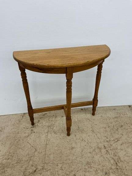 Wooden Half-Round Accent Table image