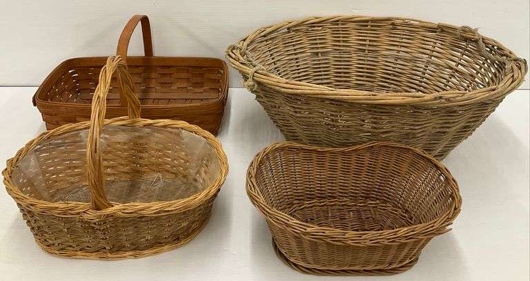 Four Woven Baskets Including Longaberger image