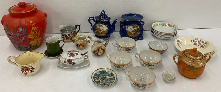 Variety of Vintage Tableware including Floral Cookie Jar and Royal Crown image