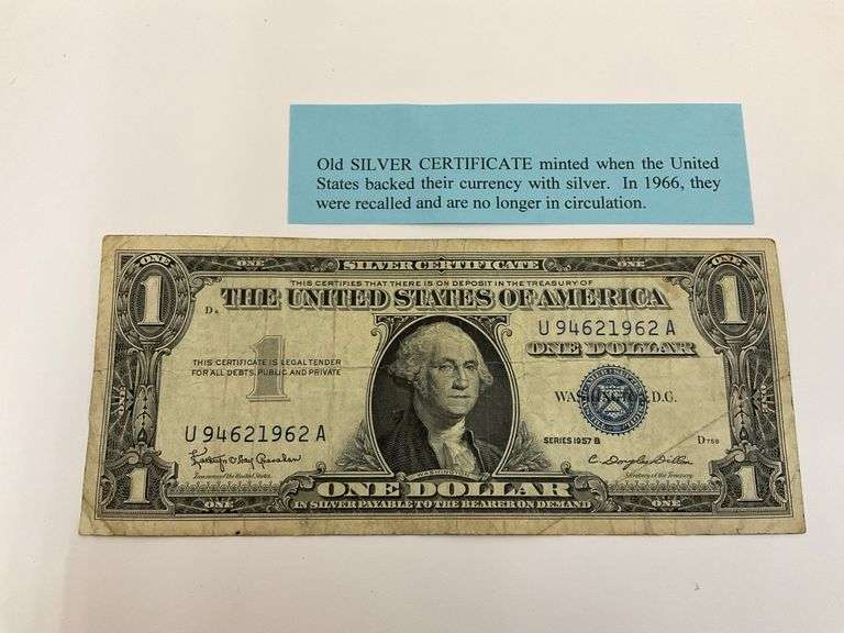 1957-B Silver Certificate One Dollar Bill image