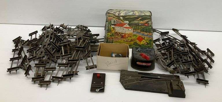 American Flyer Model Train Track, Tunnel, and Transformer image