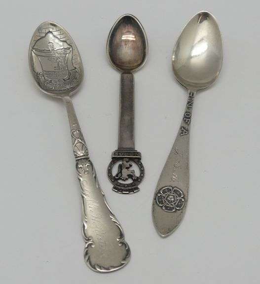 Two Sterling Silver Spoons & One Spoon Marked 830 image