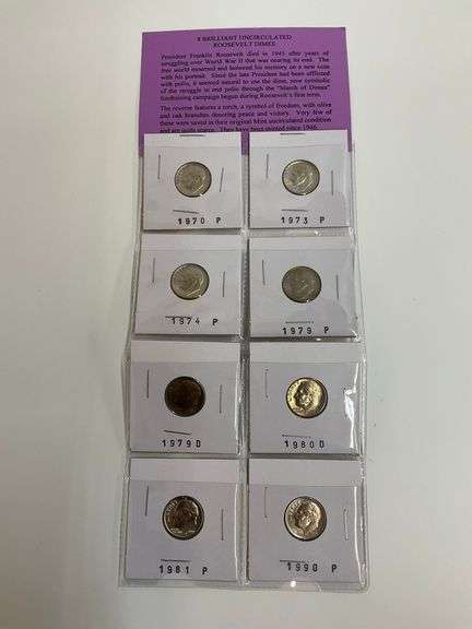 8 Uncirculated Roosevelt Dimes image