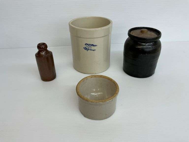 Collection of Stoneware and Clay Jars and Bottles image
