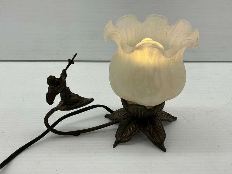 Floral Design Desk Lamp with Angel Accent... works image