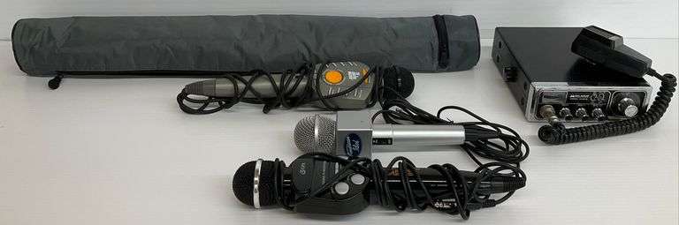 Midland CB Radio, Karaoke Microphones & Coleman Bag image