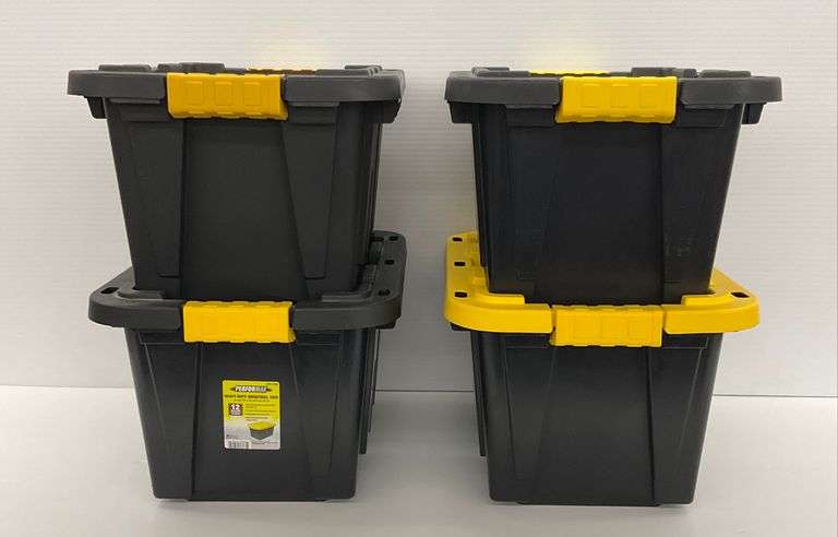 Four Performax Heavy-Duty Industrial 12-Gallon Storage Totes image