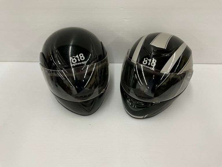 Two '818' Motorcycle Helmets image