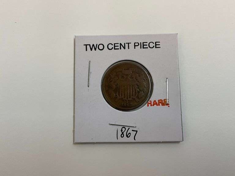 1867 Two Cent Piece Coin image