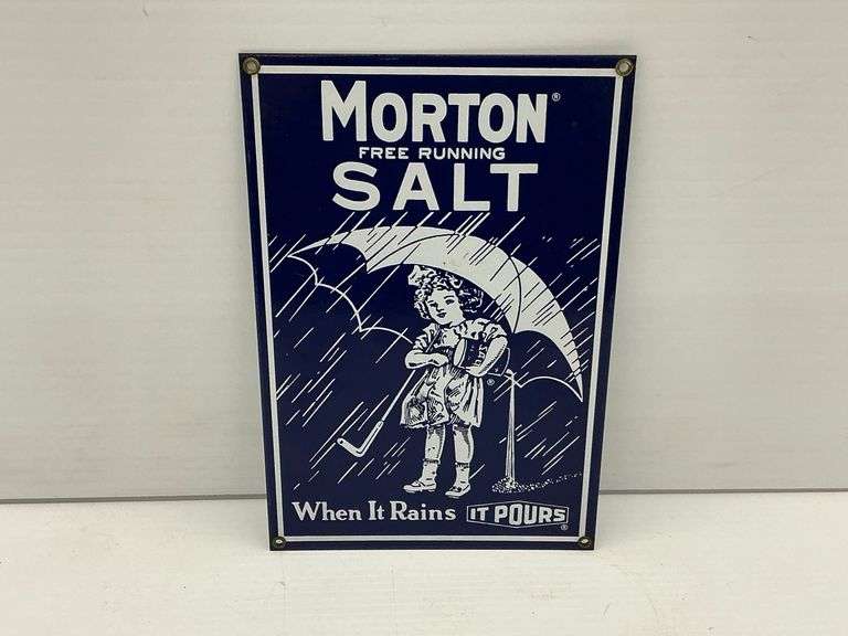Morton Salt Contemporary Porcelain Advertising Sign - When It Rains It Pours image
