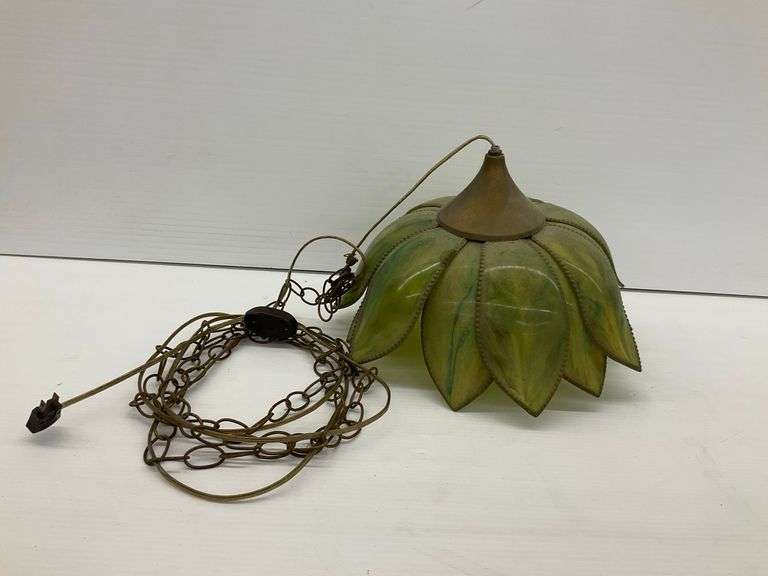 Vintage Flower Shaped Hanging Plastic Light Fixture image